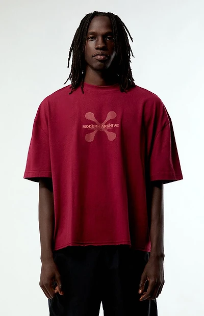 Pacsun Red Modern Archive Cropped Boxy T-Shirt