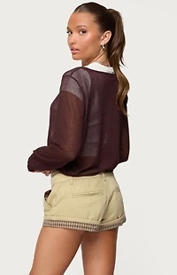 Edikted Kilian Sheer Knit Henley Top