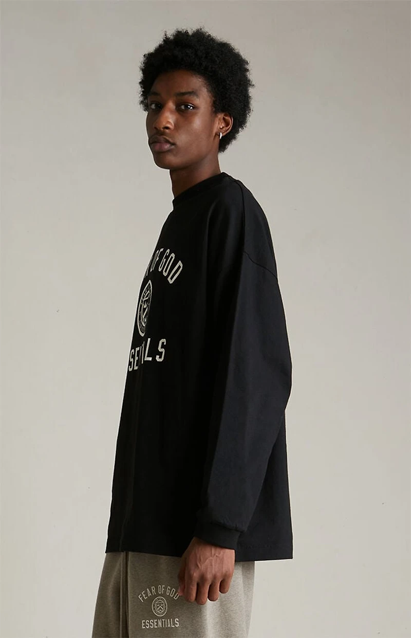 Fear of God ESSENTIALS Black University Long Sleeve T-Shirt