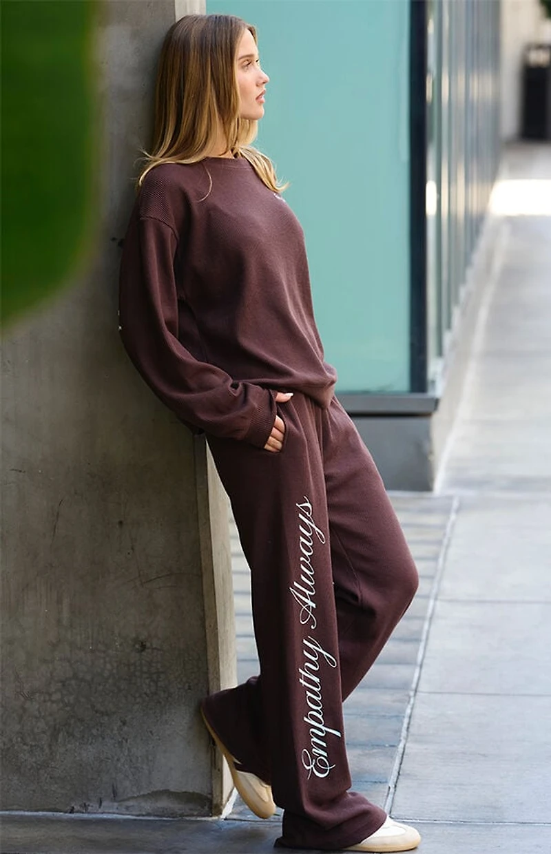 THE MAYFAIR GROUP Empathy Always Waffle Knit Baggy Sweatpants