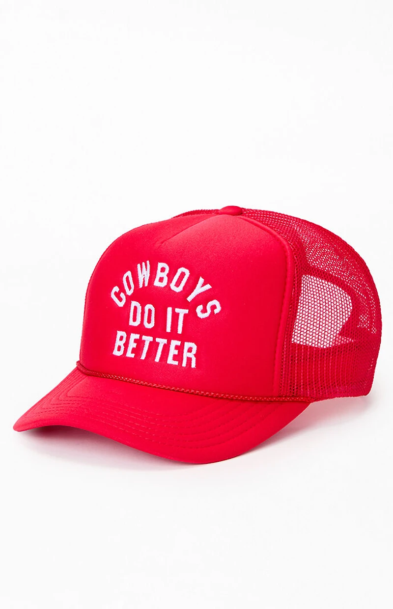 Diamond Cross Ranch Red Cowboys Do It Better Trucker Hat
