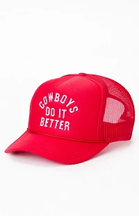 Diamond Cross Ranch Red Cowboys Do It Better Trucker Hat