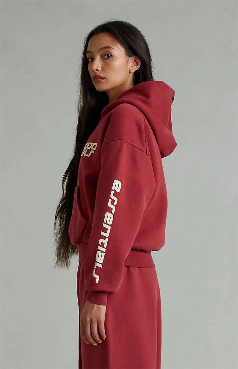 Fear of God ESSENTIALS Women's Crimson Classic Cropped Hoodie