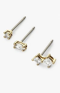 Ana Luisa Val White Stud Earrings Set
