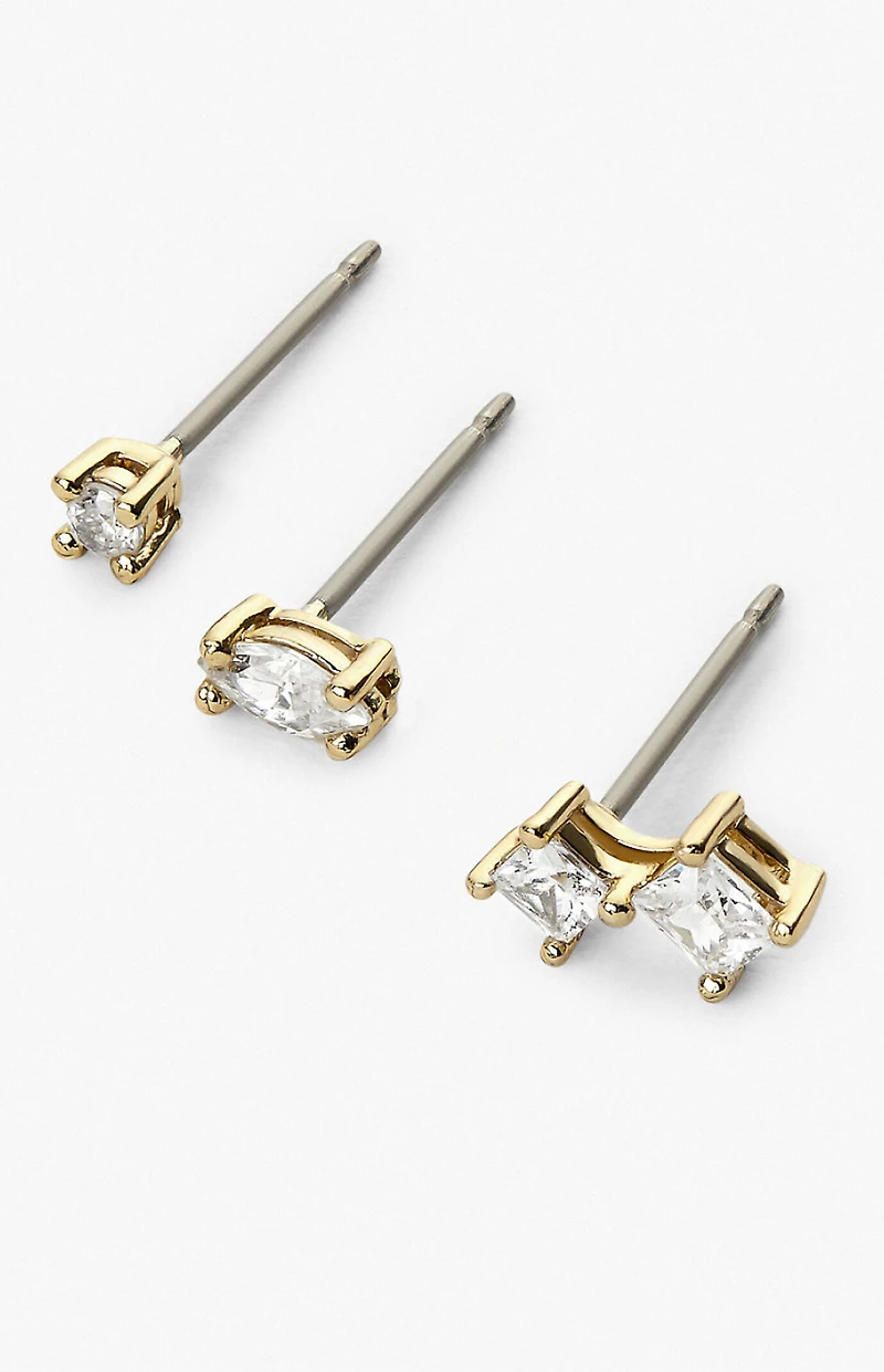 Ana Luisa Val White Stud Earrings Set