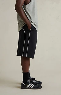 Fear of God ESSENTIALS Jet Black & Cloud White Basketball Fleece Sweat Shorts