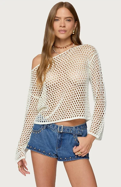 Edikted Kalley Off Shoulder Crochet Top
