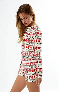 Coca Cola By PacSun Holiday Henley Long Sleeve Top