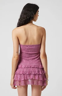 Beverly and Beck Mollie Lace Ruffle Strapless Mini Dress