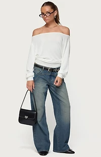 Edikted Nannie Off Shoulder Oversized Top