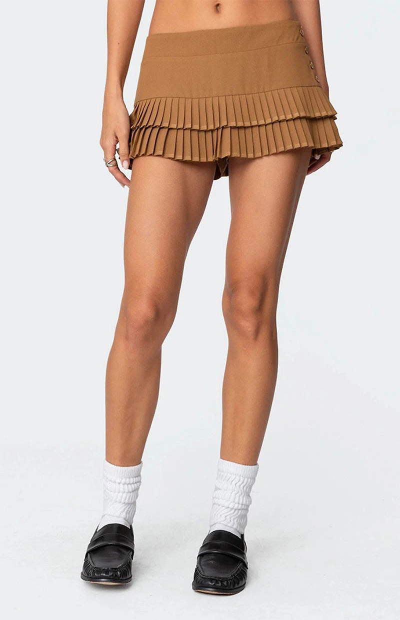Edikted Double Pleated Mini Skort