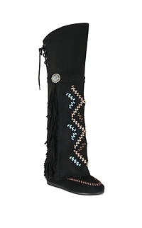 AZALEA WANG Women's Edmund Faux Suede Flat Moccasin Boots