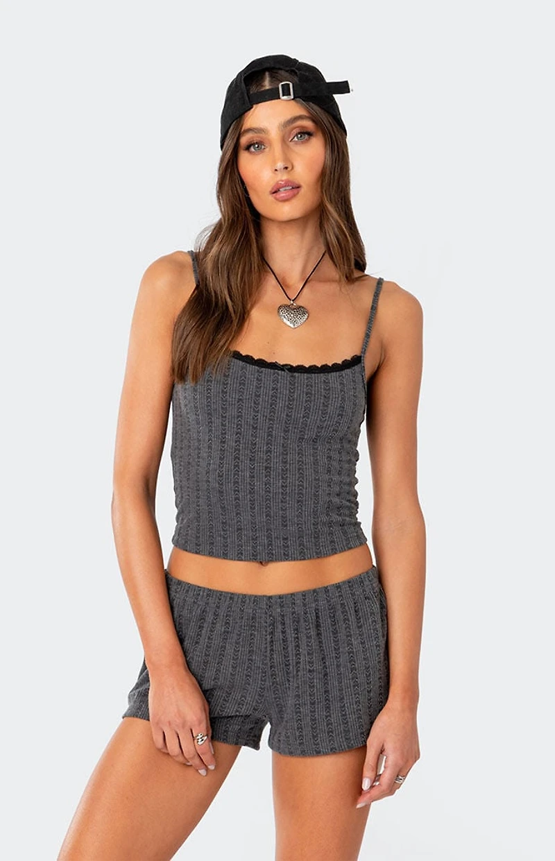 Edikted Irene Pointelle Tank Top