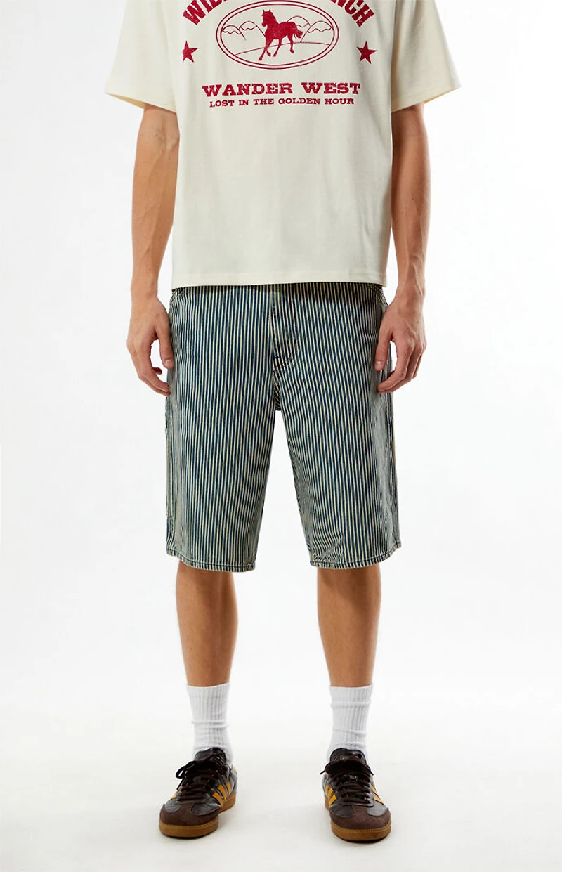 Levi's Striped 568 Loose Fit Denim Carpenter Shorts