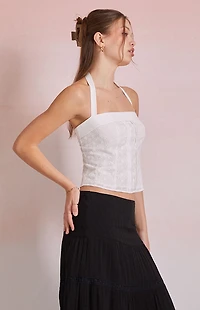 Beverly and Beck Sophia Eyelet Halter Top