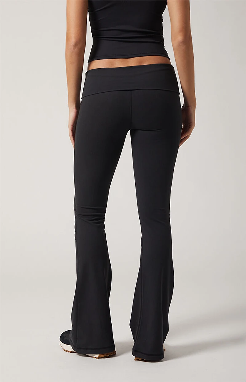 PAC 1980 WHISPER Active Fold-Over Waistband Flare Yoga Pants