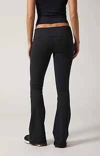 PAC 1980 WHISPER Active Fold-Over Waistband Flare Yoga Pants