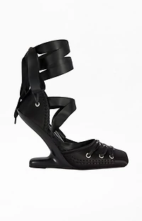 AZALEA WANG Women's Pirouette Black Wedge Pumps