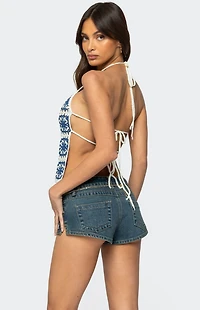 Edikted Naia Backless Crochet Top