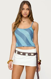 Edikted Saul Stripey Sequin Knit Top