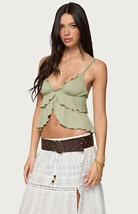 Edikted Kailan Ruffled Babydoll Top