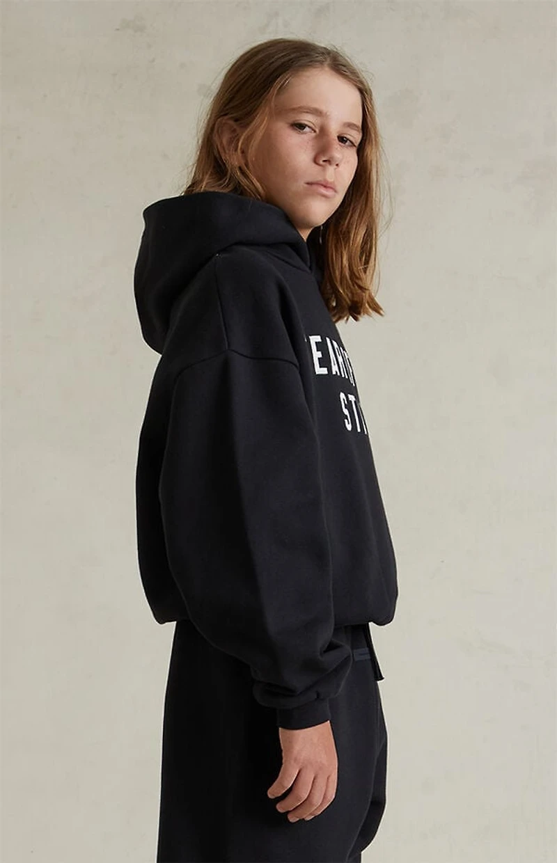 Fear of God ESSENTIALS Kids Jet Black '90s Fit Fleece Hoodie