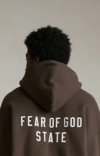 Fear of God ESSENTIALS Brown Heavy Fleece University Full Zip Hoodie