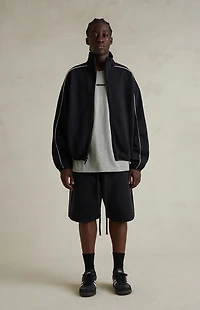 Fear of God ESSENTIALS Jet Black & Cloud White Modern Fleece Track Jacket