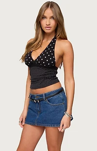 Edikted Ginny Mixed Polka Dot Halter Top
