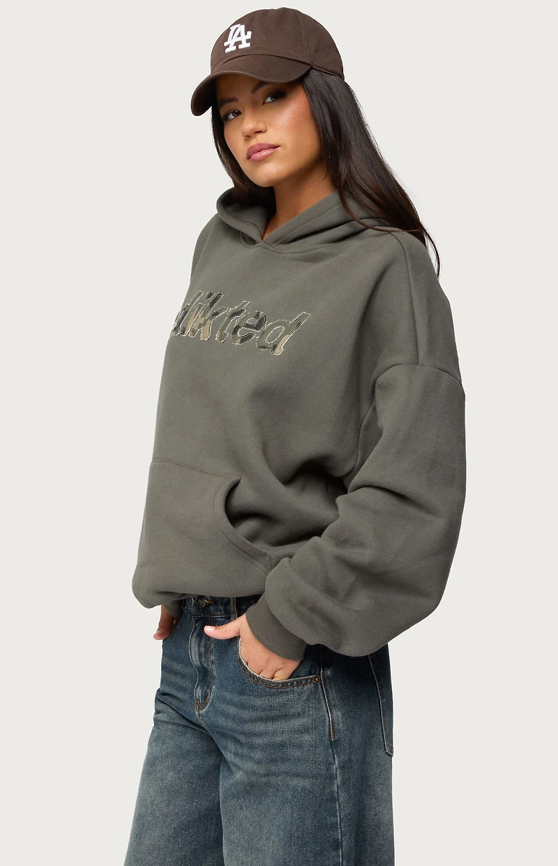Edikted Camo Cutie Oversized Hoodie