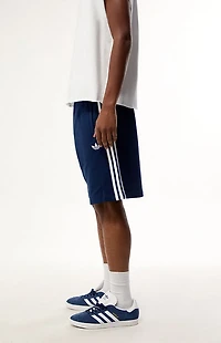 adidas Navy 3-Stripes Oversized Sweat Shorts
