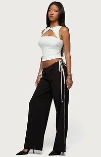 Edikted Mikah Dotted Ribbon Wide Leg Pants