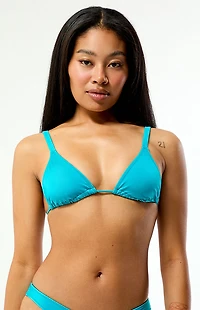 Pacsun Blue Rae Shine Triangle Bikini Top