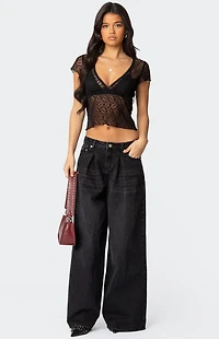 Edikted Julie Sheer Lace Top