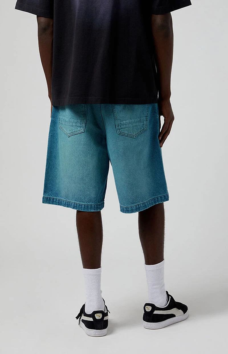 Pacsun Blue Tinted Extreme Baggy Denim Shorts