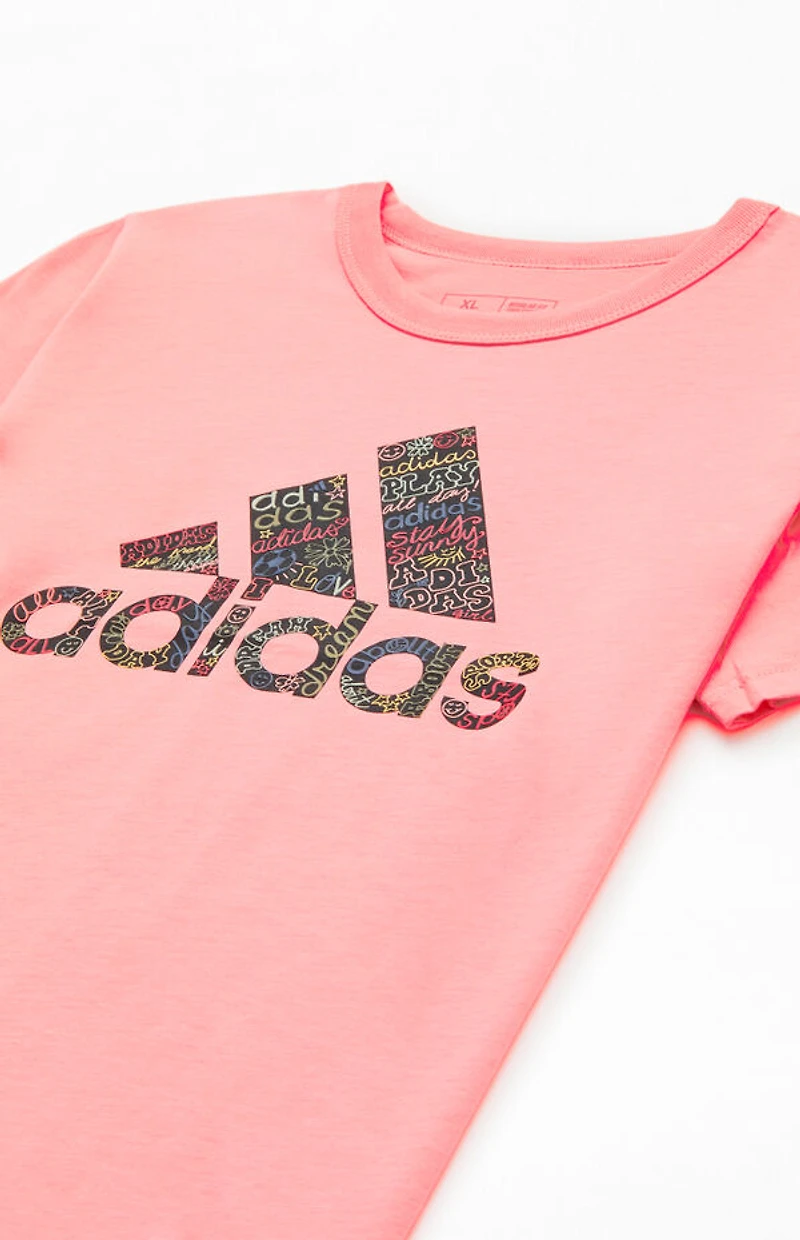 adidas Kids Pink Logo T-Shirt