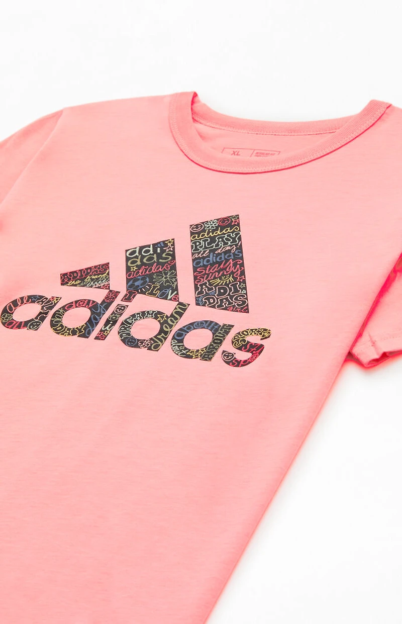 adidas Kids Pink Logo T-Shirt