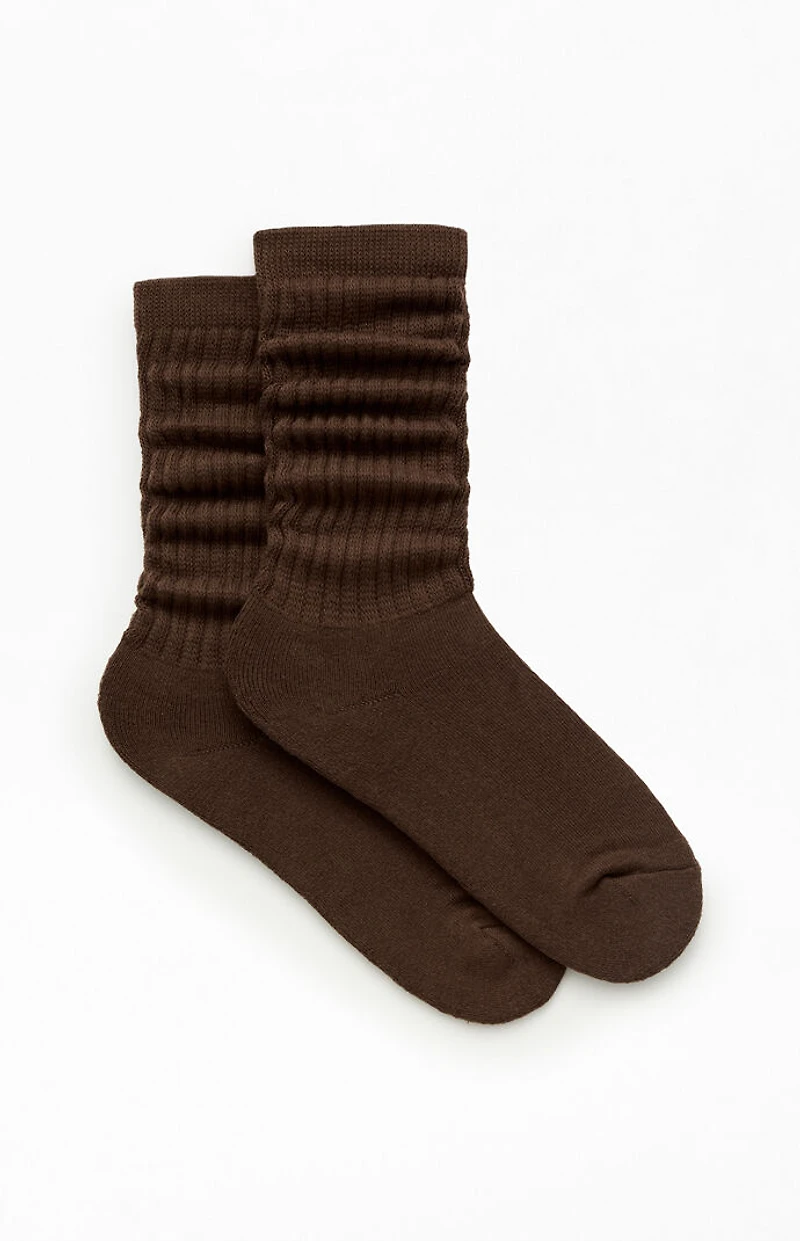 Pacsun Brown Slouchy Crew Socks