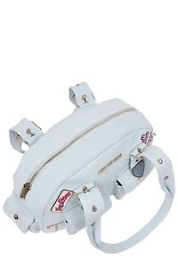 True Religion Light Blue Multi Patch Satchel Bag