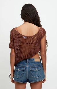 Pacsun Jamie Low Rise Jean Micro Shorts Button Pocket Dark Blue