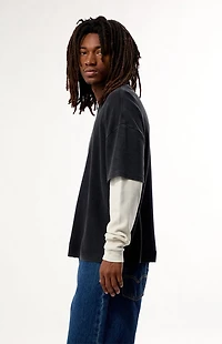 Pacsun Waffle Knit 2Fer Layered Long Sleeve T-Shirt