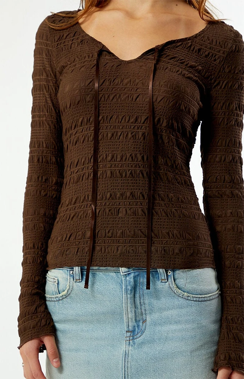 Your Favorite Willa Ruched Long Sleeve Top