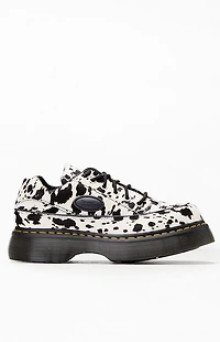 Dr Martens Women's Buzz 5-Eye Dalmatian Hair On Leather Sneakers