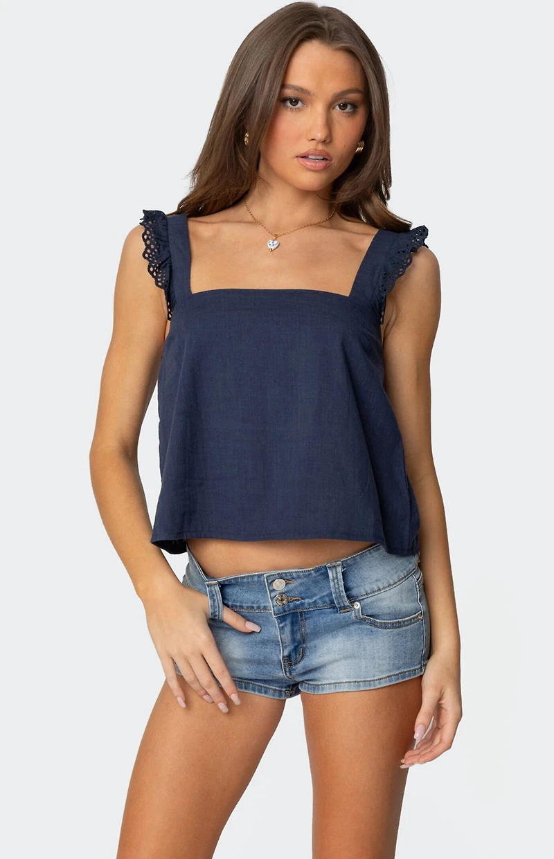 Edikted Viviana Linen Look Top