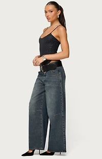 Edikted Georgey Rhinestone Bodysuit