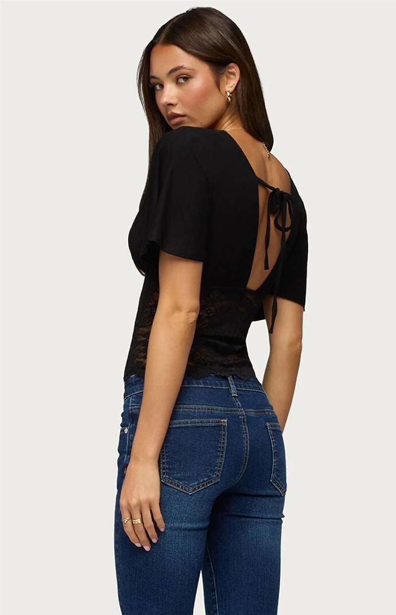 Edikted Jaeda Lace Flutter Top