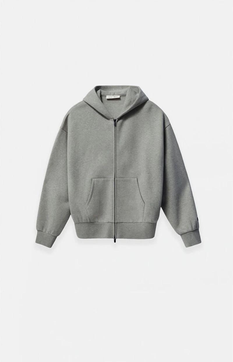 Fear of God ESSENTIALS Kids Concrete Heather Full Zip Fleece Hoodie
