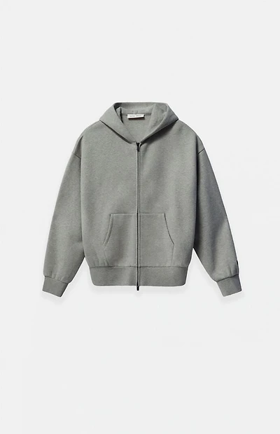 Fear of God ESSENTIALS Kids Concrete Heather Full Zip Fleece Hoodie