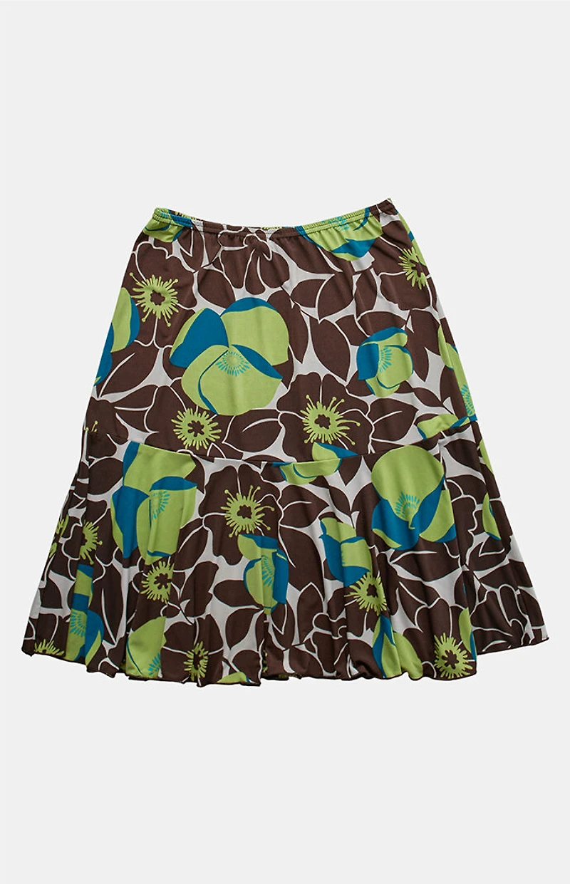 PS VINTAGE Brown 2000s Y2K Midi Skirt