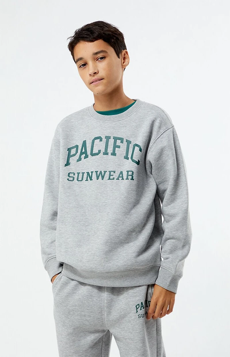 Pacsun Kids Heather Grey Pacific Sunwear Crew Neck Sweatshirt